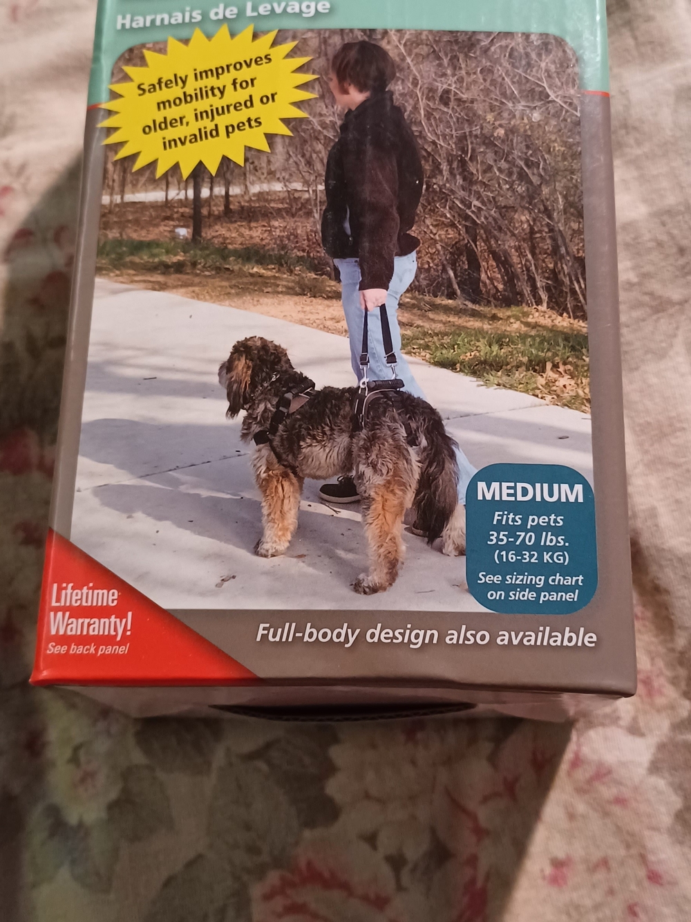 New Dog Lifting Harness Medium - Black and Gray
